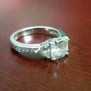 Silver and Diamond Ring CZ